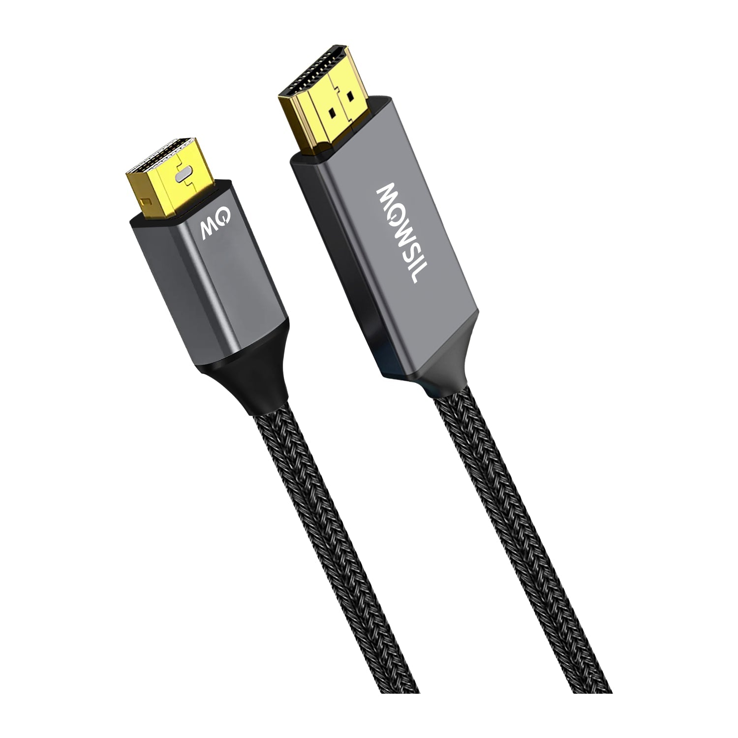 Mowsil Mini DisplayPort to HDMI Cable - 2 Meter – 4K@30Hz, Gold-Plated Connectors, High-Speed Adapter for Mac & Monitor