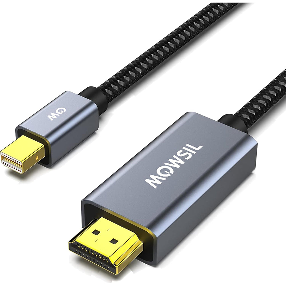 Mowsil Mini DisplayPort to HDMI Cable - 2 Meter – 4K@30Hz, Gold-Plated Connectors, High-Speed Adapter for Mac & Monitor