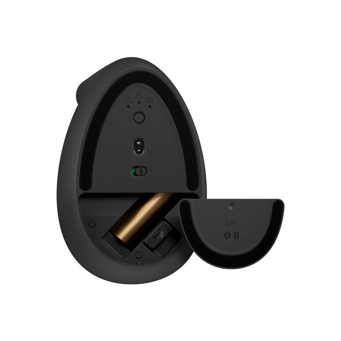Logitech Lift Vertical Ergonomic Bluetooth/Wireless Mouse, Up to 2 Years Battery Life, For PC & Mac - Graphite