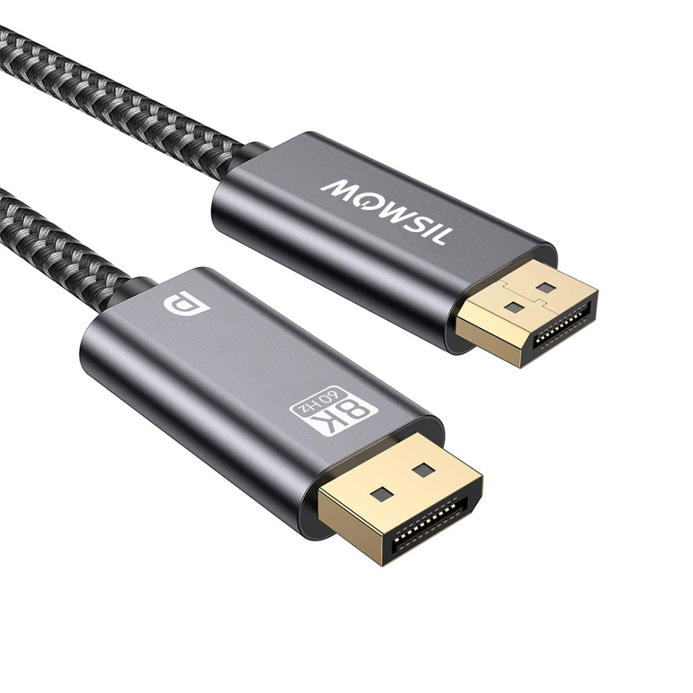 Mowsil 8K DisplayPort Cable DP 1.4 - 1 Meter | 8K@60Hz 4K@144Hz Gold-Plated Braided High-Speed Cable for PC &amp; Gaming Monitor