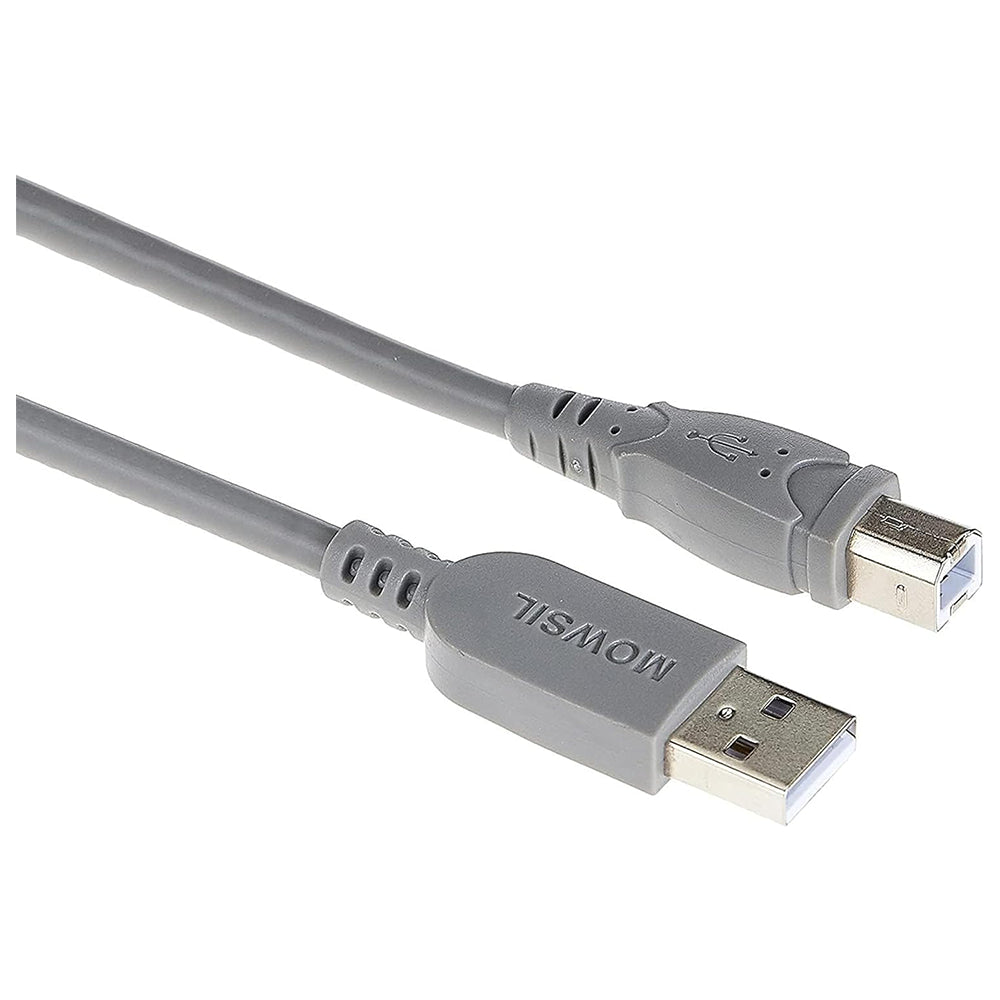 Mowsil USB 2.0 Type-A to Type-B Printer Cable 1.8 Meter – 480Mbps High-Speed, Tangle-Free PVC, Reliable Connection