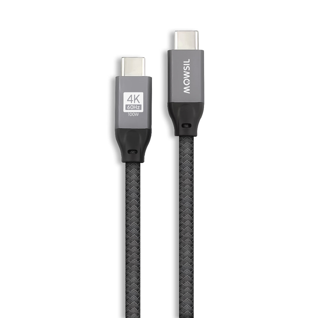 Mowsil USB-C Video Cable 4K 20Gbps 100W PD | Braided Type-C to Type-C for MacBook & iPad