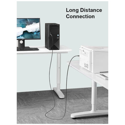 Mowsil USB 2.0 Type-A to Type-B Printer Cable 5 Meter – 480Mbps High-Speed, Tangle-Free PVC, Reliable Connection