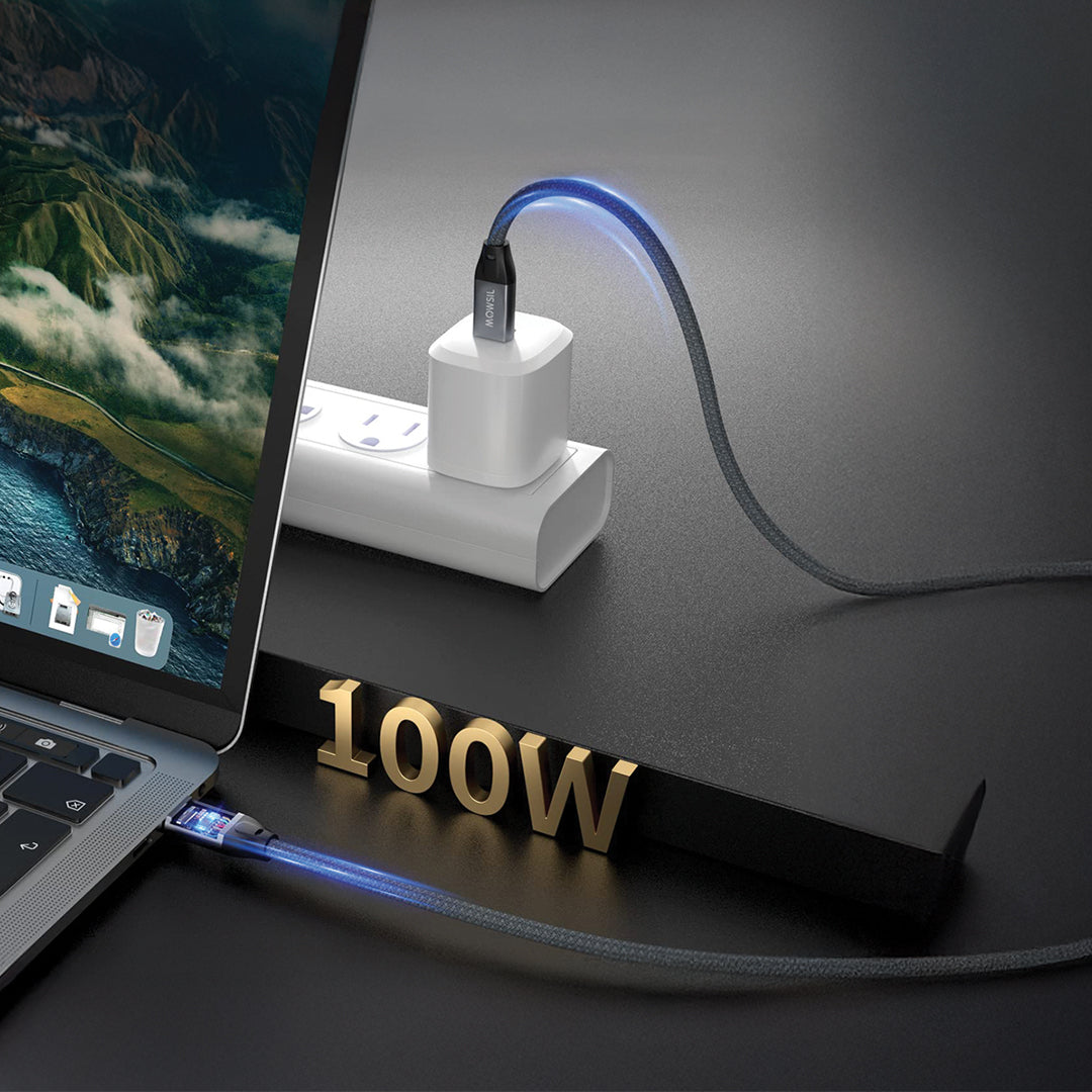 Mowsil USB-C Video Cable 4K 20Gbps 100W PD | Braided Type-C to Type-C for MacBook &amp; iPad