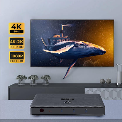 Mowsil HDMI Splitter 1x2 – 4K@60Hz HDMI 2.0, HDCP 2.2, HDR, 3D Support, 1 In 2 Out Video Splitter
