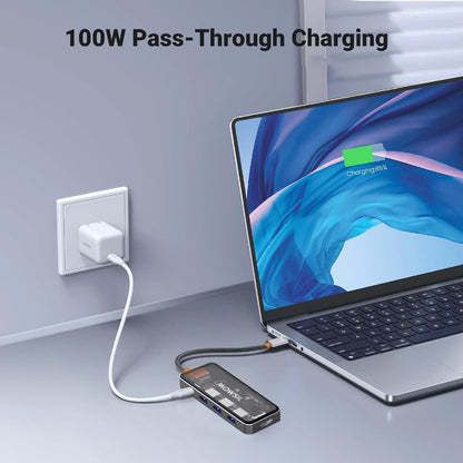 Mowsil 5-in-1 USB-C Hub Adapter | 4K@60Hz HDMI, 100W PD, 3×USB 3.0, USB-C Data Port for MacBook &amp; Laptop