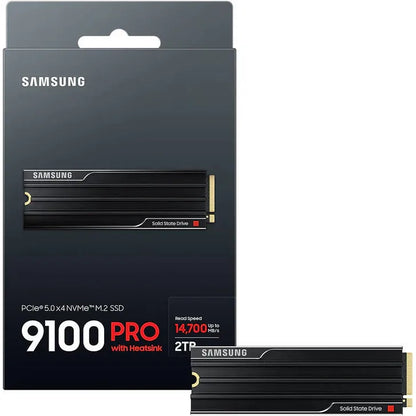SAMSUNG 2TB 9100 Pro Heatsink NVMe M.2 SSD PCIe 5.0 (x4) – 14,700MB/s