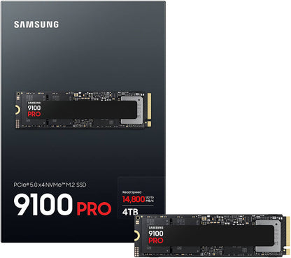 SAMSUNG 4TB 9100 PRO NVMe M.2 SSD PCIe 5.0 (x4) – 14,800MB/s