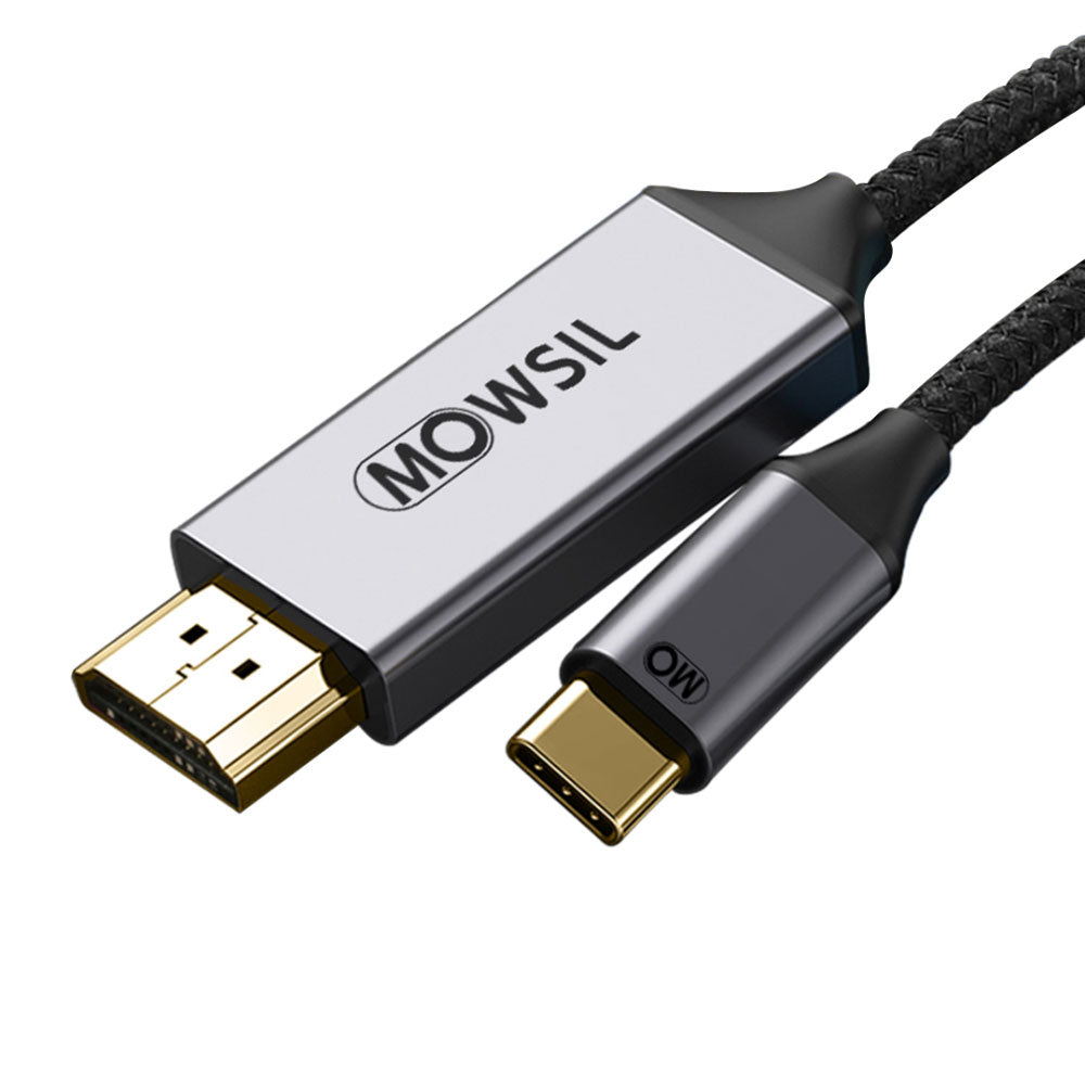 Mowsil USB-C to HDMI Cable – 4K@60Hz, Braided Aluminum Alloy, High-Speed Video Cable for MacBook &amp; Laptop