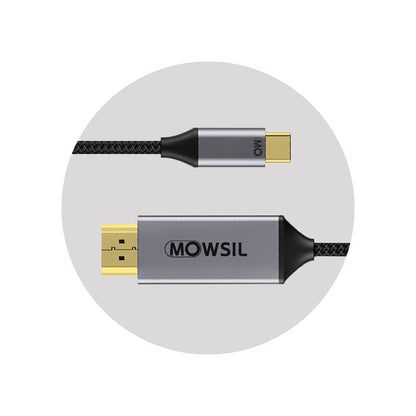 Mowsil USB-C to HDMI Cable – 4K@60Hz, Braided Aluminum Alloy, High-Speed Video Cable for MacBook &amp; Laptop