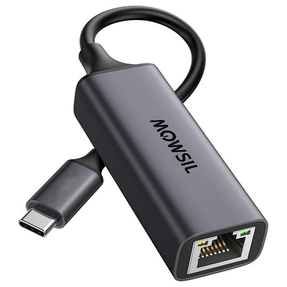 Mowsil USB-C to Ethernet Adapter – Gigabit RJ45 LAN, 1000Mbps, Thunderbolt 3/4 Compatible, Plug &amp; Play
