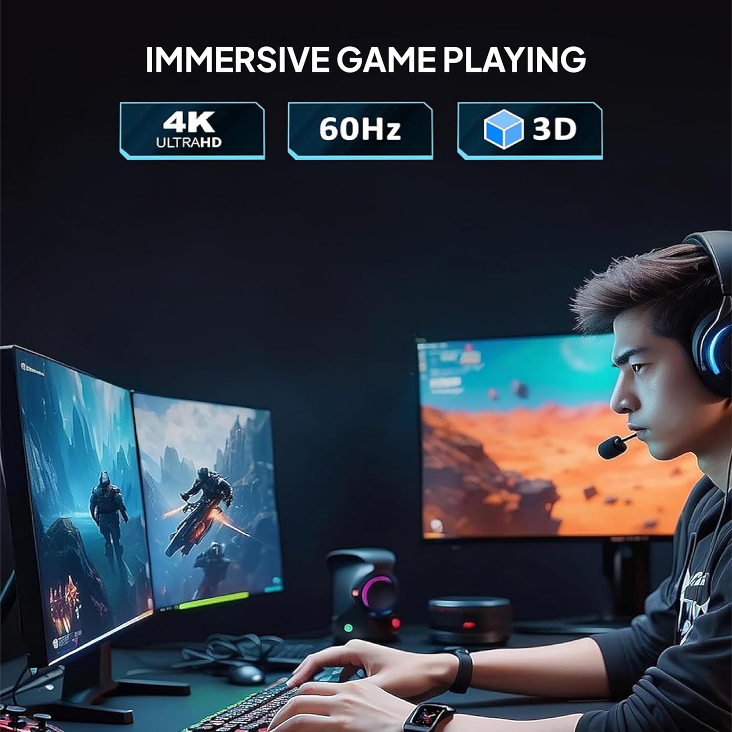 Mowsil 4K DisplayPort Cable DP 1.2 - 10 Meter | 4K@60Hz 2K@165Hz Gold-Plated High-Speed DP to DP Cable for PC &amp; Gaming Monitor