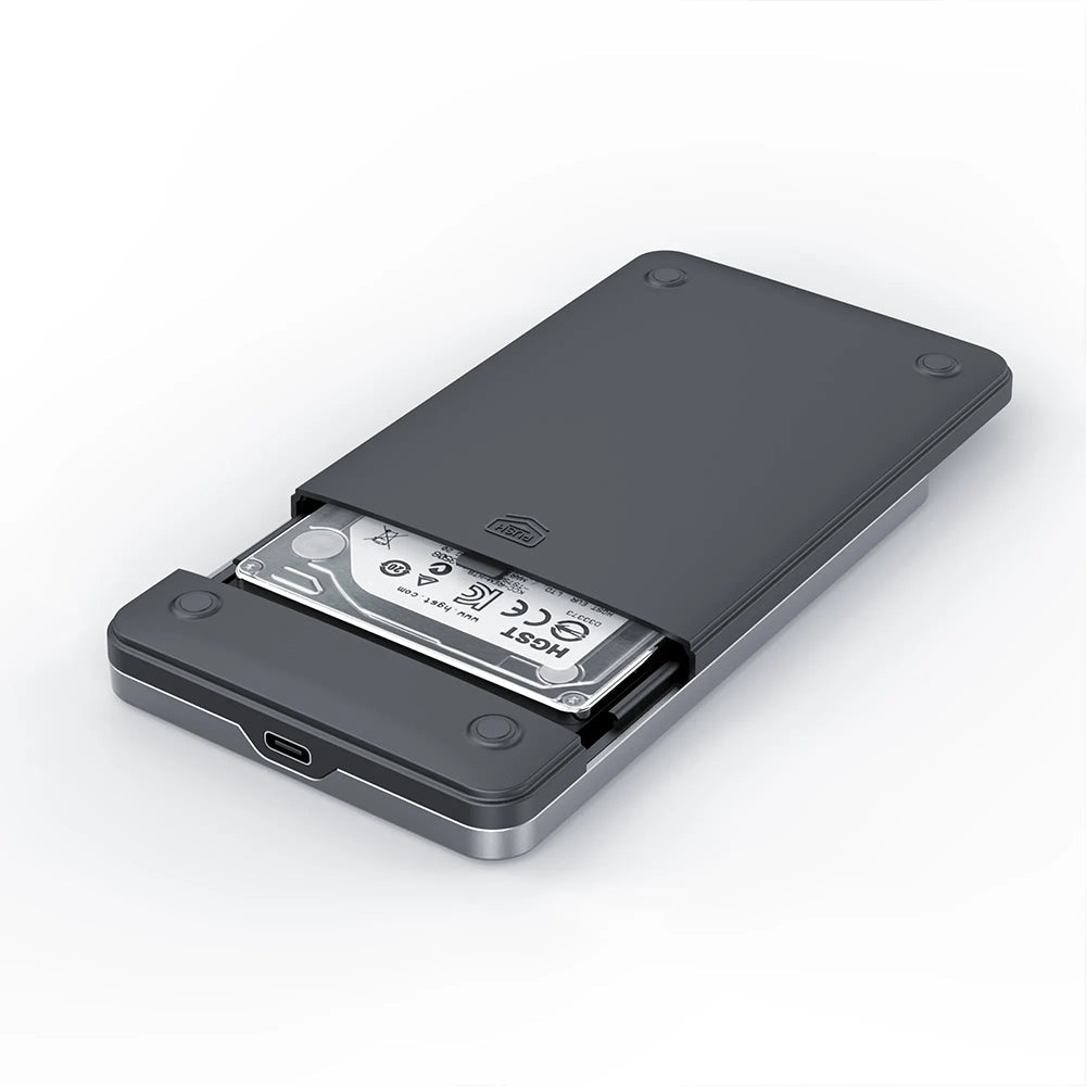 Mowsil 2.5" SATA SSD Enclosure – USB-C &amp; USB 3.0, 6Gbps High-Speed, Tool-Free, Portable HDD/SSD Case