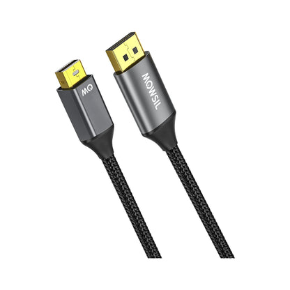 Mowsil Mini DisplayPort to DisplayPort Cable -2 Meter – 4K@60Hz, Gold-Plated, High-Speed Mini DP to DP Cable for Mac &amp; PC