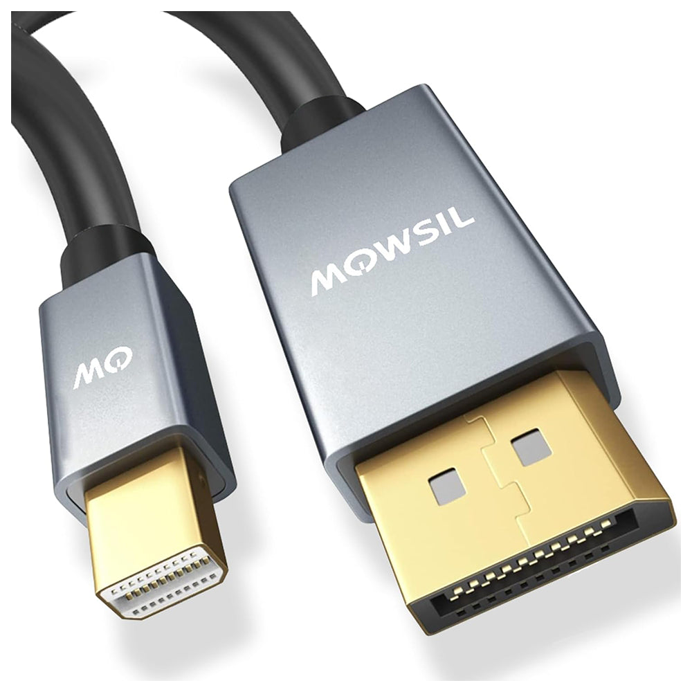 Mowsil Mini DisplayPort to DisplayPort Cable -2 Meter – 4K@60Hz, Gold-Plated, High-Speed Mini DP to DP Cable for Mac &amp; PC
