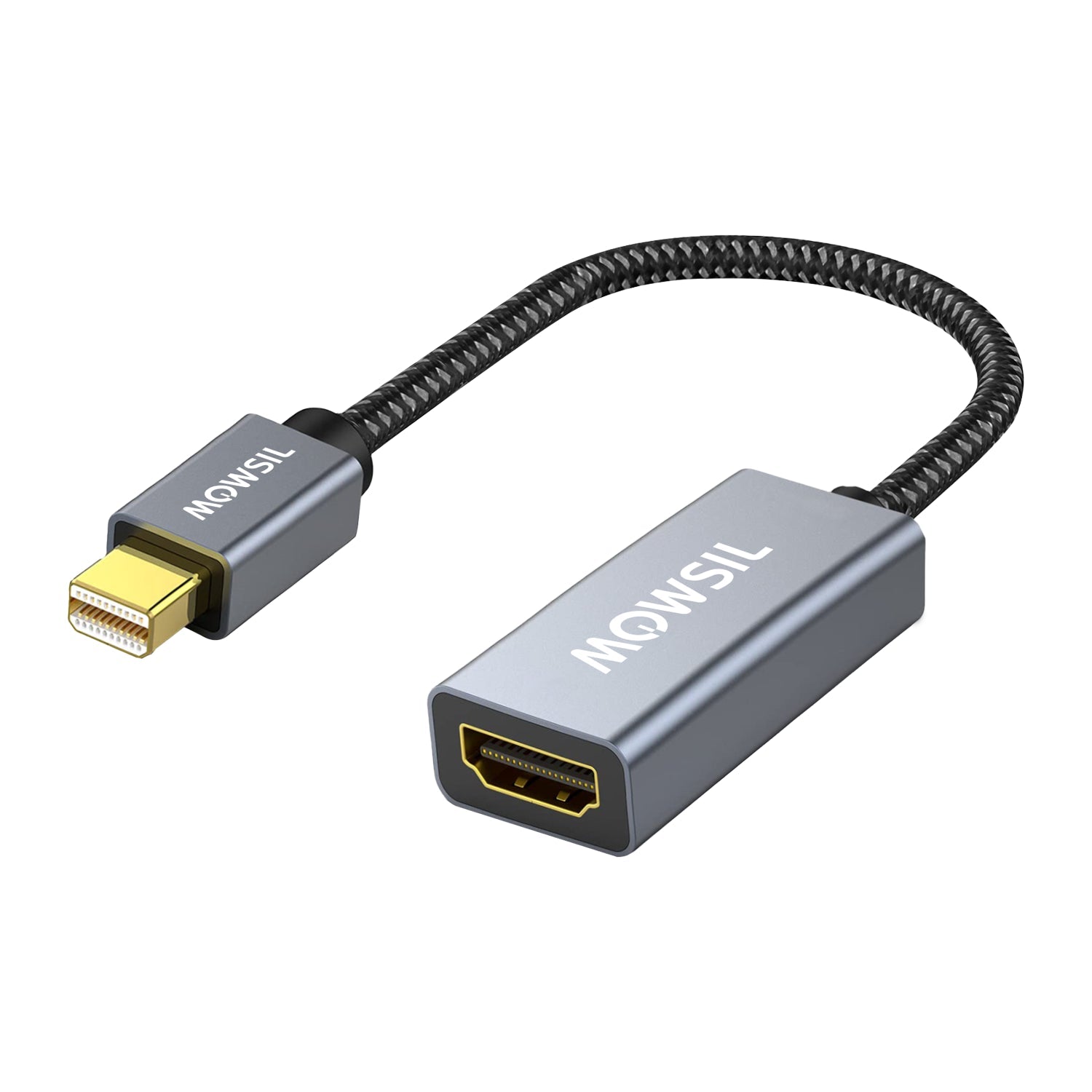 Mowsil Mini DisplayPort to HDMI Adapter – 4K@60Hz, Gold-Plated, Plug &amp; Play for MacBook, PC &amp; TV