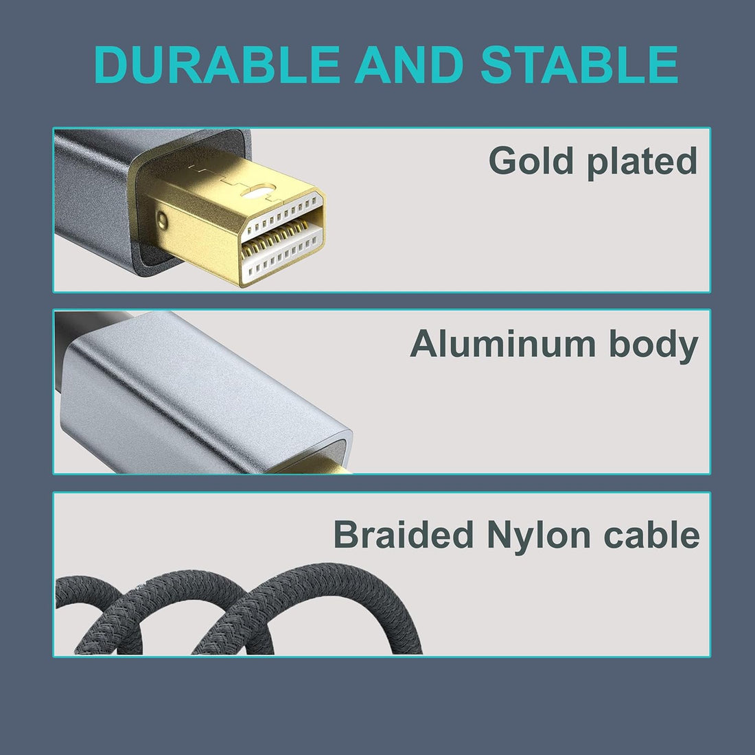 Mowsil Mini DisplayPort to VGA Adapter – 1080p@60Hz, Gold-Plated, Aluminum Alloy, Compatible with Mac &amp; Laptop