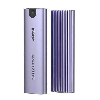 Mowsil M.2 NVMe SSD Enclosure, 10Gbps USB 3.1 Gen2 USB-C Aluminum Adapter for M.2 PCIe SSD, External High-Speed Portable SSD Case Compatible with Windows, Mac, Linux