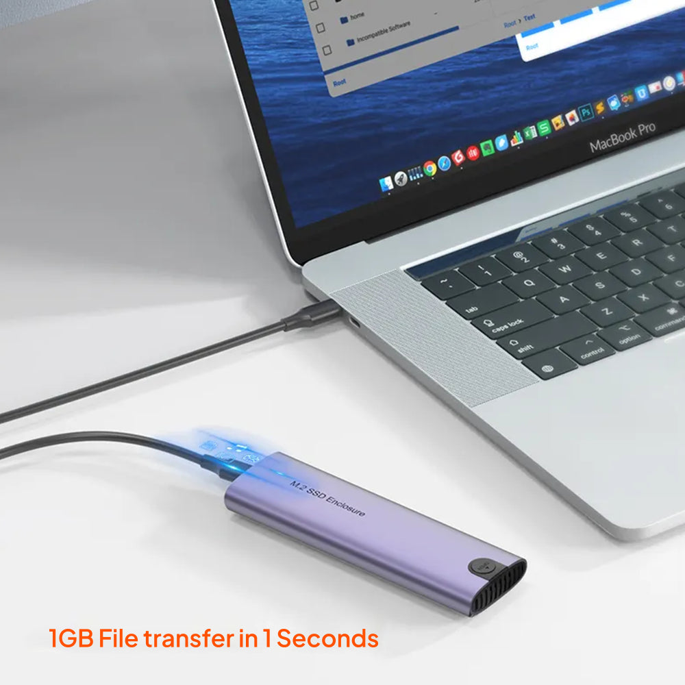 Mowsil M.2 NVMe SSD Enclosure, 10Gbps USB 3.1 Gen2 USB-C Aluminum Adapter for M.2 PCIe SSD, External High-Speed Portable SSD Case Compatible with Windows, Mac, Linux