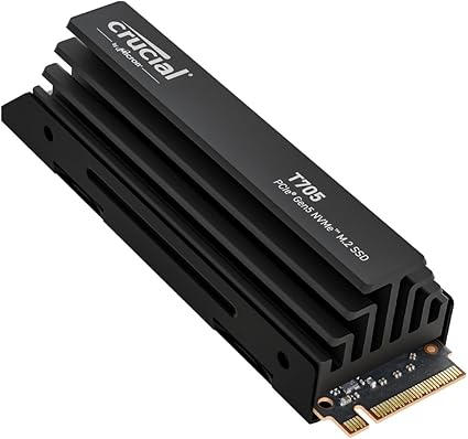 Crucial T705 4TB PCIe Gen5 NVMe M.2 SSD with heatsink