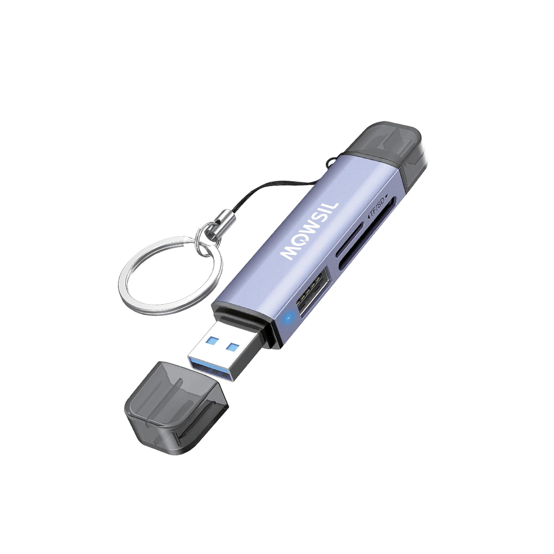Mowsil 3-in-1 SD Card Reader USB 3.0 &amp; USB-C OTG | Dual Slot Adapter 5Gbps High-Speed for Mac &amp; Windows