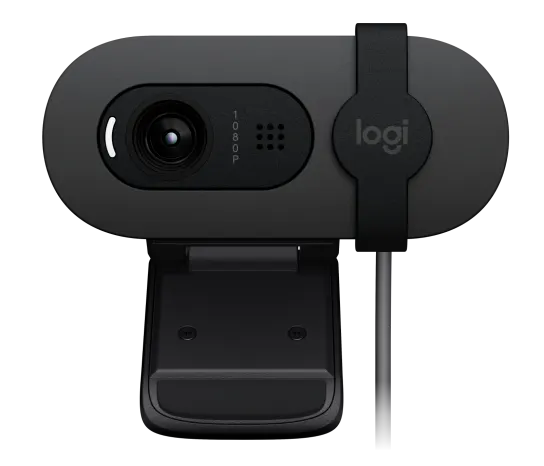 Logitech Brio 100 Full HD Webcam with Privacy Shutter – Black