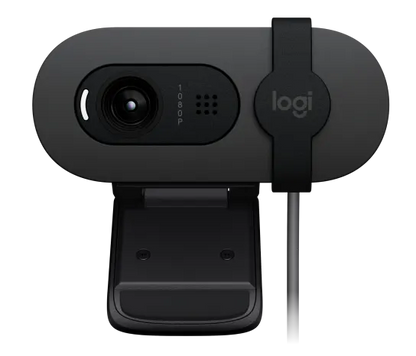 Logitech Brio 100 Full HD Webcam with Privacy Shutter – Black