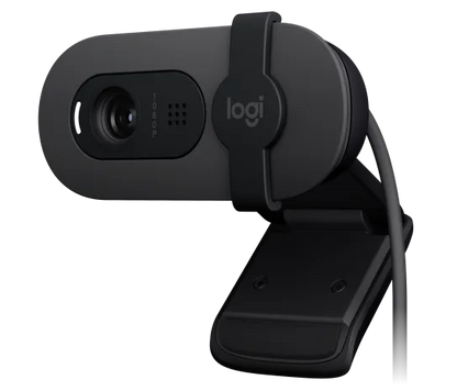 Logitech Brio 100 Full HD Webcam with Privacy Shutter – Black