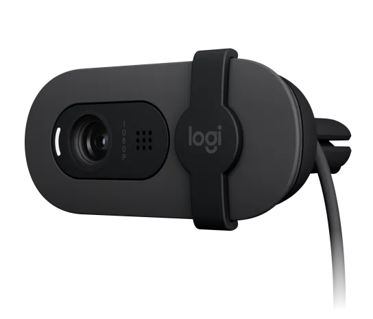 Logitech Brio 100 Full HD Webcam with Privacy Shutter – Black