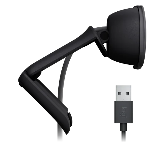 Logitech Brio 100 Full HD Webcam with Privacy Shutter – Black