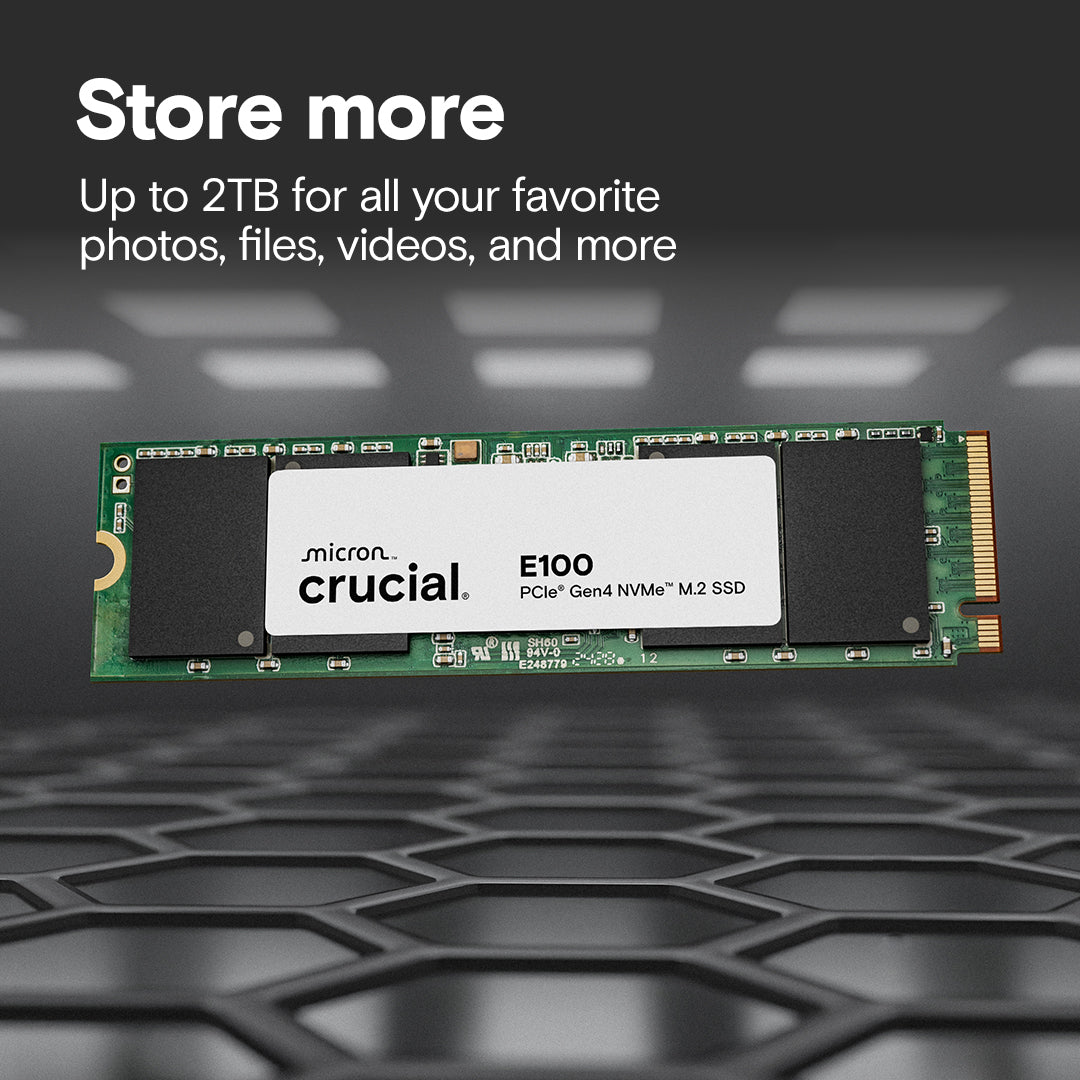 Crucial E100 - 1TB / M.2 2280 / 5000 MB/s / PCIe 4.0 - SSD (Solid State Drive)