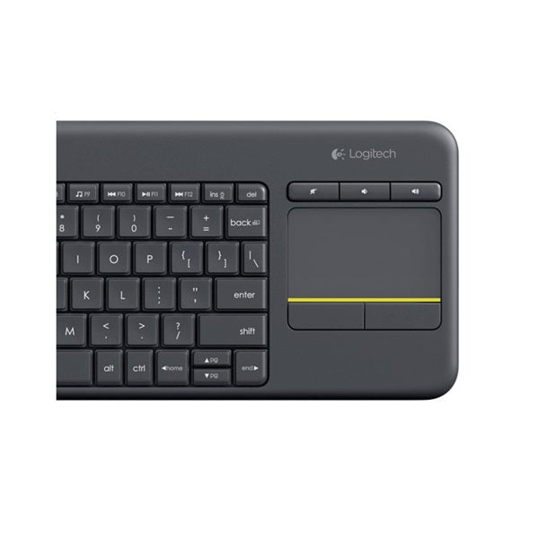 Logitech K400 Plus Wireless Touch Keyboard - 2.40GHz / Up to 10m / Wi-Fi / Black - Keyboard