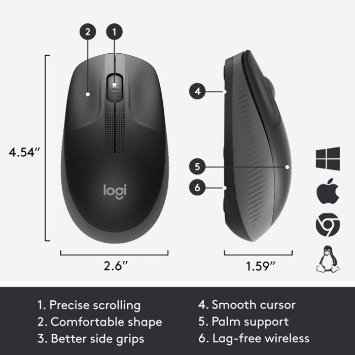 Logitech Mouse M190 Wireless - Black