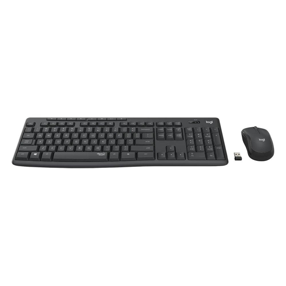 Logitech MK295 Silent Wireless Combo - 2.40GHz / Up to 10m / USB Wireless Receiver / Arb/Eng / Black - Keyboard &amp; Mouse Combo