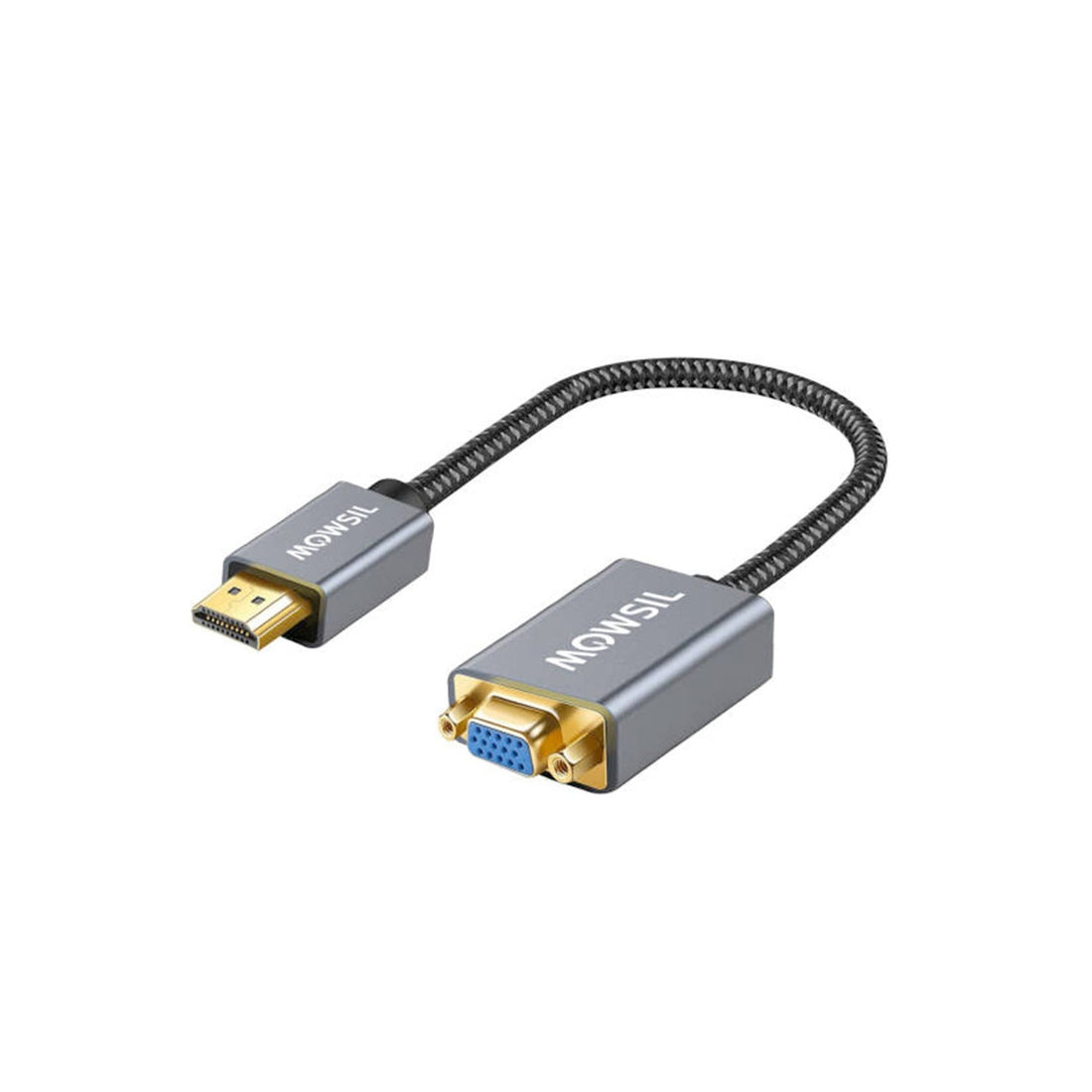 Mowsil HDMI to VGA Adapter | 1080p Full HD Plug &amp; Play Converter for PC, Laptop, Projector &amp; Monitor