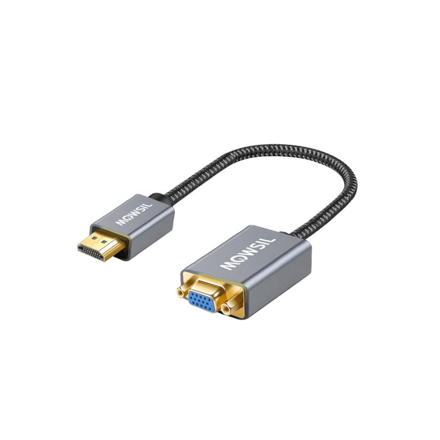 Mowsil HDMI to VGA Adapter | 1080p Full HD Plug &amp; Play Converter for PC, Laptop, Projector &amp; Monitor
