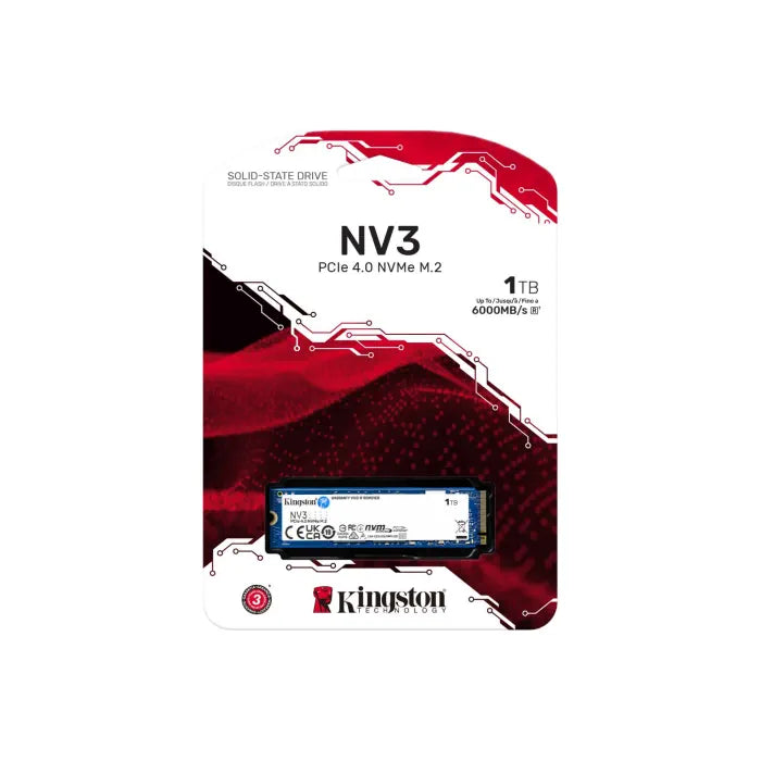 Kingston NV3 1TB PCIe 4.0 NVMe M.2 Up to 6000 MB/s