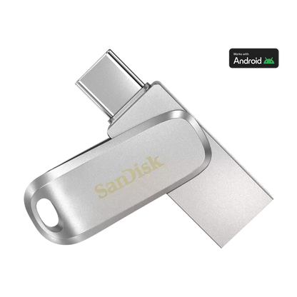 SanDisk Ultra Dual Drive Luxe - 64GB / Up to 400 MB/s / USB 3.2 Gen 1 / Type-C / Silver