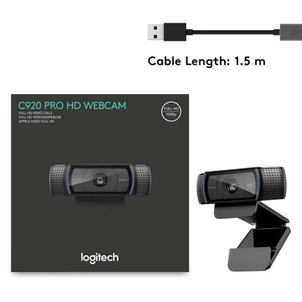Logitech C920 HD Pro Webcam - 1080p / 30fps / USB 2.0 / Black - Webcam