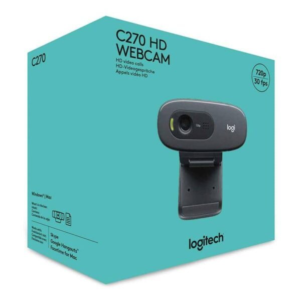 Logitech C270 HD Webcam - 720p / USB 2.0 / Wired / Black