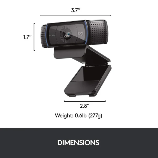 Logitech C920 HD Pro Webcam - 1080p / 30fps / USB 2.0 / Black - Webcam