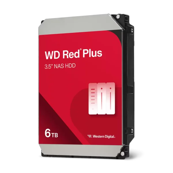 WD Red Plus Internal NAS HDD - 6TB / 3.5-inch / SATA-III / Up to 180MB/s / 256MB