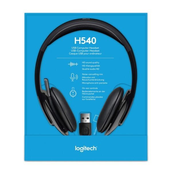 Logitech H540 USB Wired Headset - Wired / USB / Stereo / Black