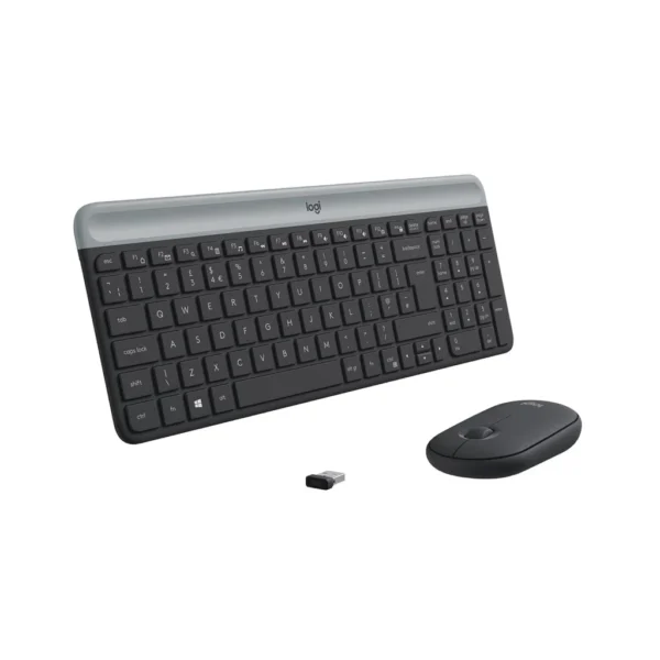 Logitech MK470 Slim Wireless Combo - 2.40GHz / Up to 10m / Nano USB Wireless Receiver / Graphite - Keyboard & Mouse Combo