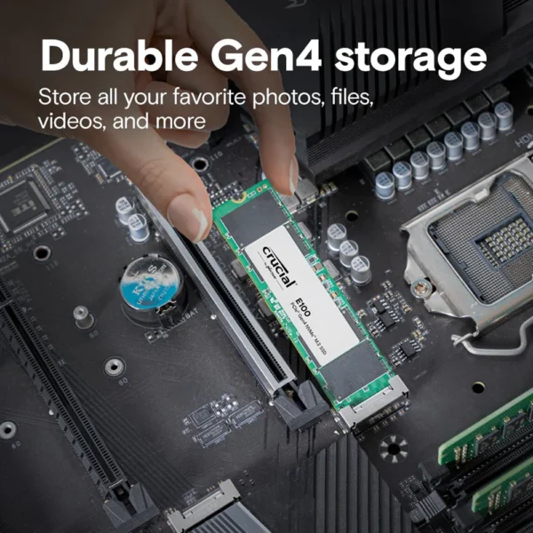 Crucial E100 1TB M.2 NVMe SSD PCIe 4.0 Gen4, 5000MB/s